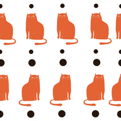 Cat vector illustration seamless pattern 