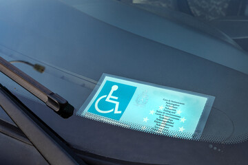 Obraz premium disabled car sticker. Persons with disabilities day