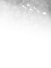 雪とサンタクロースのフレームがある銀色の背景素材