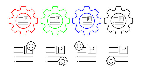 Align, inline, right, text vector icon in gear set illustration for ui and ux, website or mobile application