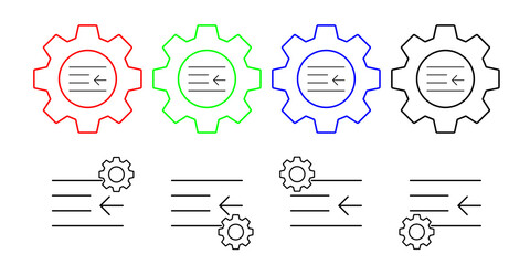 Align, format, increase, right vector icon in gear set illustration for ui and ux, website or mobile application