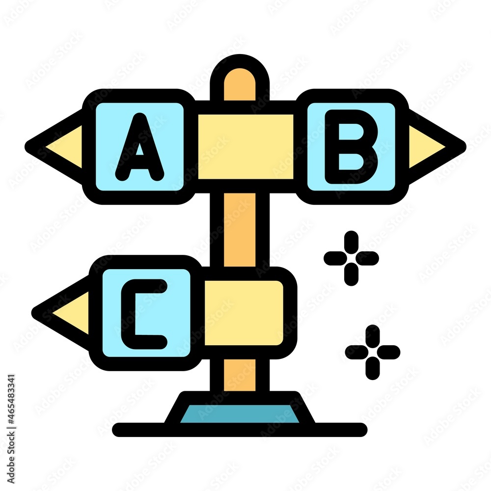 Poster Direction indicator icon. Outline direction indicator vector icon color flat isolated