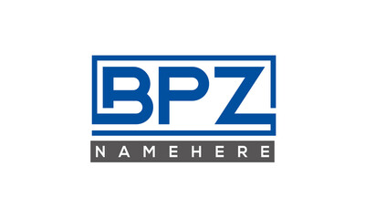 BPZ Letters Logo With Rectangle Logo Vector