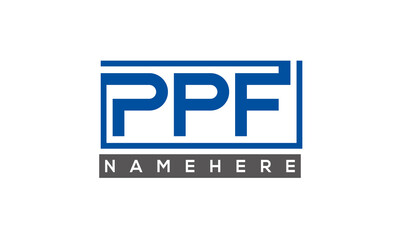 PPF Letters Logo With Rectangle Logo Vector