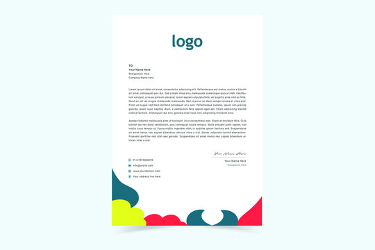 letterhead template design minimalist simple. Creative Colorful and Modern abstract letter head business templates for your project. Vector Illustration