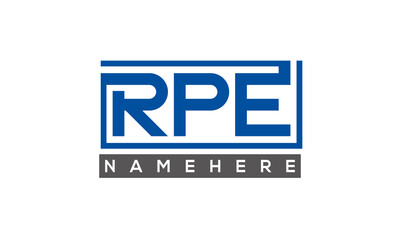 RPE Letters Logo With Rectangle Logo Vector