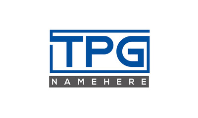 TPG Letters Logo With Rectangle Logo Vector