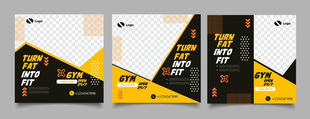 Gym fitness social media post template 
