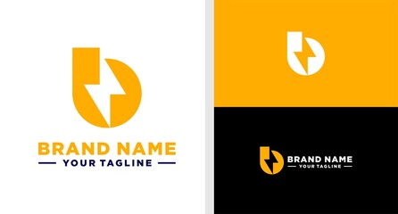 LETTER B LOGO BOLT NEGATIVE SPACE MONOGRAM © famstudio