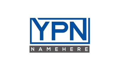 YPN Letters Logo With Rectangle Logo Vector