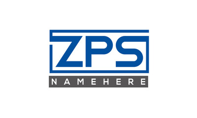 ZPS Letters Logo With Rectangle Logo Vector