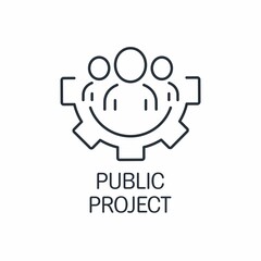 Public project. Vector linear icon isolated on white background.