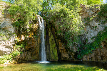 Sarikayalar Waterfall in Bayburt, Turkey.
