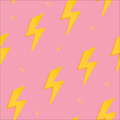 Pink seamless pattern background, lightning bolt illustration vector - obrazy, fototapety, plakaty