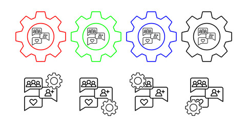Slot machine, addictions vector icon in gear set illustration for ui and ux, website or mobile application