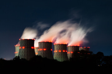 radiation near a nuclear power plant. Night emissions