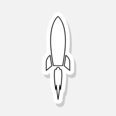 Rocket sticker icon isolated on white background 