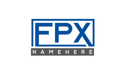 FPX Letters Logo With Rectangle Logo Vector