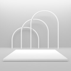 Abstract scene podium mockup. Award ceremony concept