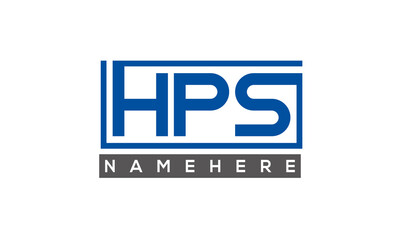 HPS Letters Logo With Rectangle Logo Vector 