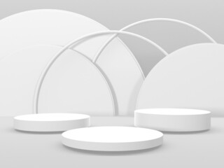 Abstract scene podium mockup. Award ceremony concept