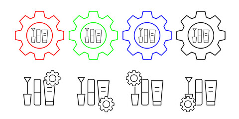 Cigarette lighter, addictions vector icon in gear set illustration for ui and ux, website or mobile application