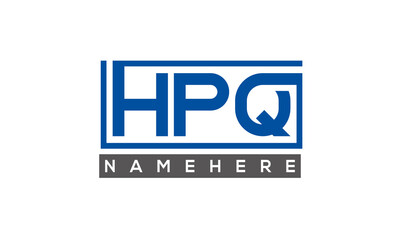 HPQ Letters Logo With Rectangle Logo Vector 