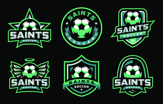 Saints soccer sport logo set