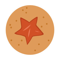 Christmas cute cookie with star jam.Holidays design element.