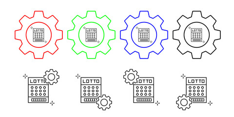 Bingo, game, addictions vector icon in gear set illustration for ui and ux, website or mobile application