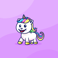 cute baby unicorn smiling