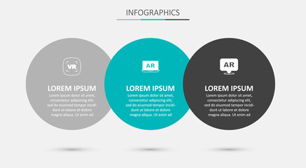 Set Augmented reality AR, Virtual and . Business infographic template. Vector