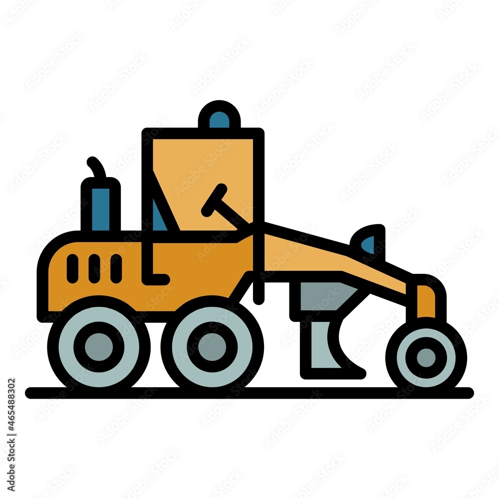 Poster business grader machine icon. outline business grader machine vector icon color flat isolated