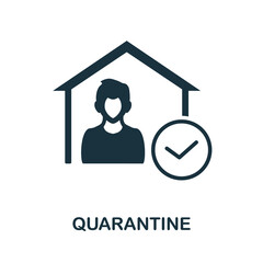 Quarantine icon. Monochrome sign from lockdown collection. Creative Quarantine icon illustration for web design, infographics and more