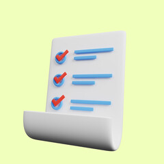 Obraz premium 3d illustration of checklist concept on paper