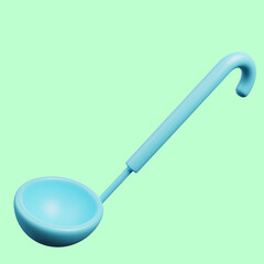 3d illustration of kitchenware stuff soup spoon