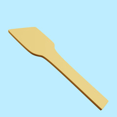 3d illustration of kitchenware stuff spoon rice wood