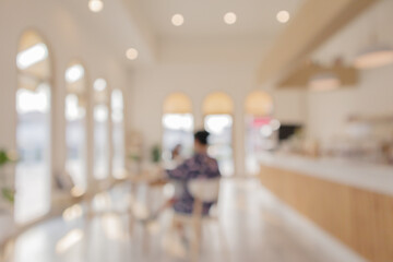 Coffee shop or cafe restaurant interior blur for background