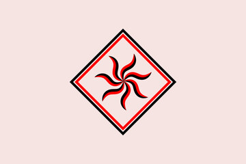 logo icon vector, square with wave direction, circular