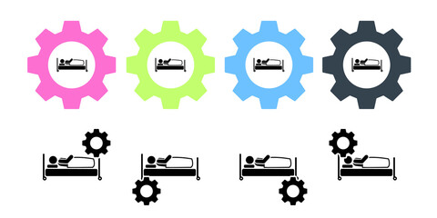 Bed, drip, blood, sick vector icon in gear set illustration for ui and ux, website or mobile application