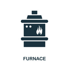 Furnace icon. Monochrome sign from machinery collection. Creative Furnace icon illustration for web design, infographics and more