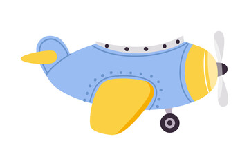 Plane with Propeller as Colorful Kids Toy Vector Illustration