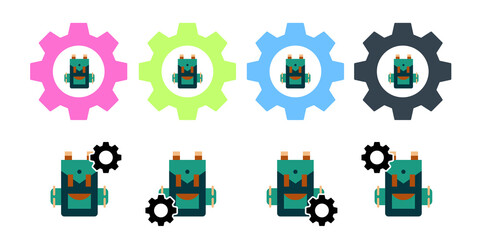 Backpack, bag vector icon in gear set illustration for ui and ux, website or mobile application