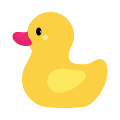 Yellow Rubber Duck as Kids Toy Vector Illustration