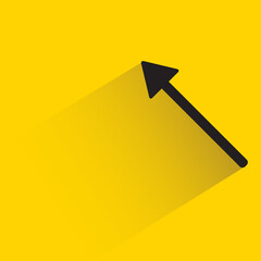 arrow with shadow on yellow background