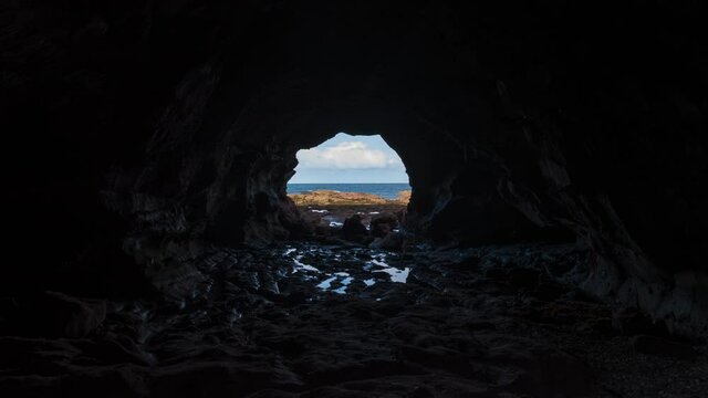 Fraserburgh, Scotland, UK, Beach Area Time Lapse.  The Broch or Faithlie is a town in Aberdeenshire, Scotland 