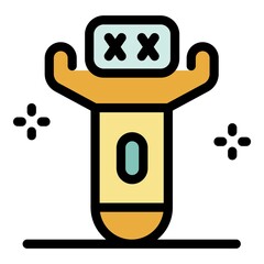 Polish nail tool icon. Outline polish nail tool vector icon color flat isolated