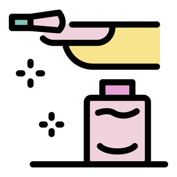 recommend clip art: Manicure procedure icon. Outline manicure procedure vector icon color flat isolated