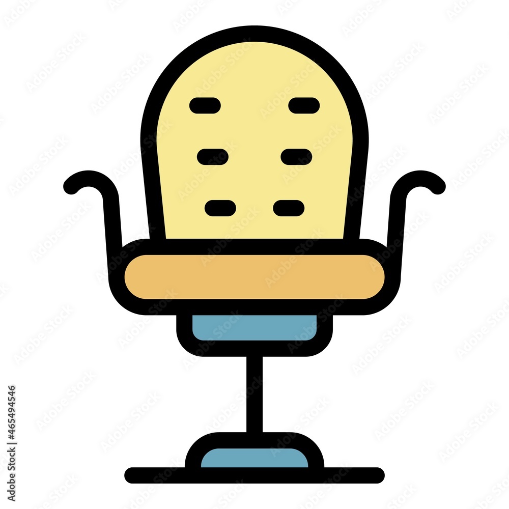 Sticker Stylist chair icon. Outline stylist chair vector icon color flat isolated - Stickers