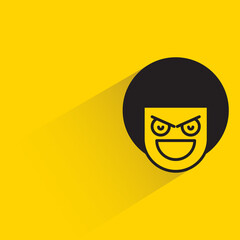 boy emoticon on yellow background vector illustration